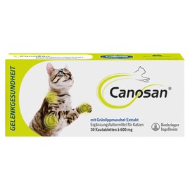 CANOSAN Chewable Tablets 3 x Pack of 30 Green-Lipped Mussel for Joint Health in Cats