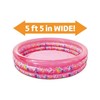 Unbrand Round Inflatable 3-Ring Kiddie Splash Play Pool, Pink, For