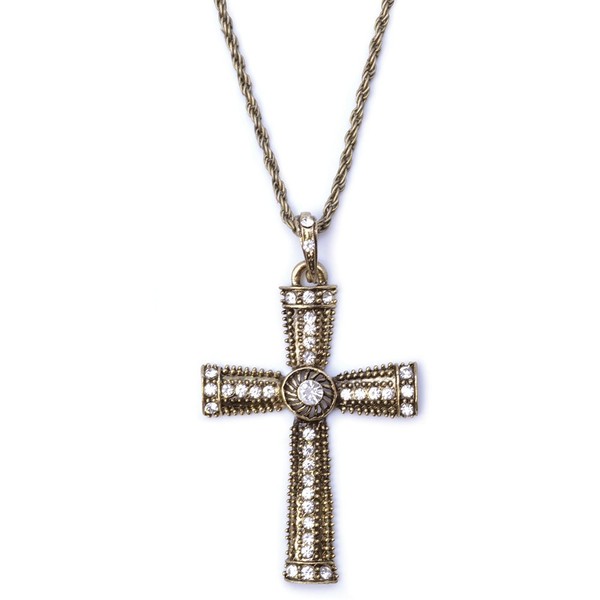 Bristol Novelty BA921 Jeweled Cross Necklace, Unisex-Adult, One Size