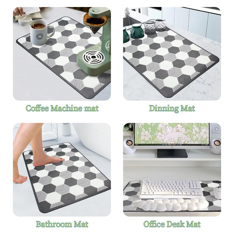 Microfiber Dish Drying Mat 16" x 24", Quickly Absorbent Drying