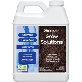 Organic Super Seaweed Humic Acid Blend for Lawn & Garden - Liquid Concentrate for Turf Grass and Garden -Soil Hume- Nutrient Uptake - Use with Fertilizer Program- Simple Lawn Solutions (64 Ounce)
