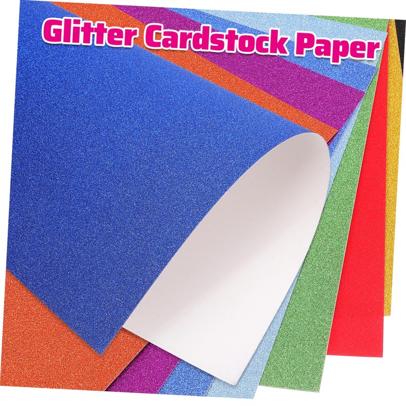OHPHCALL 60 Sheets Glitter Cardstock Paper Glitter Cardstock for Scrapbook
