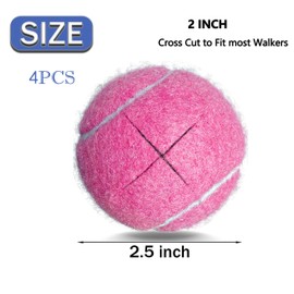 ZUJEAM Walker Tennis Balls Precut, Tennis Balls for Walkers Pre Cut, Walker Legs Universal Precut Gilde Balls for Chairs, Desks, Furniture Legs and Floor Protection