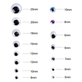 FEPITO 1150 Stück Wackelaugen Selbstklebend Wiggle Augen Kulleraugen Selbstklebend für DIY-Handwerk Projekte Verschiedene Größen