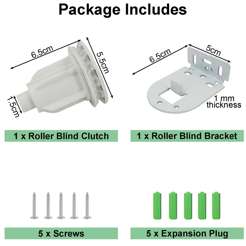AcbbMNS 38mm Roller Blind Fittings Replacement Repair Kit, 1Pc Roller