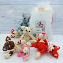 Crochet Kit - Kittens Amigurumi Crochet Materials and Pattern