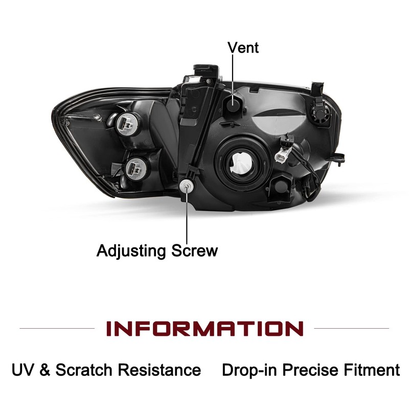 JSBOYAT Headlight Assembly Fit for 2005 2006 Toyota Tundra 4-door