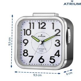Atrium Seniorenwecker extra deutlich Analog Quarz ohne Ticken große Zahlen extra lautes Glockensignal schwarz A530-7
