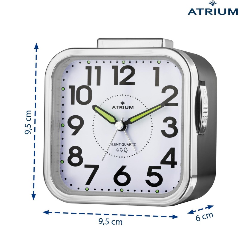 Atrium Seniorenwecker extra deutlich Analog Quarz ohne Ticken große Zahlen