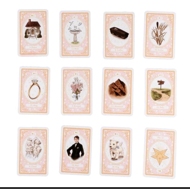 Heart Rose Norman Cards, 36 Decks, Pink Design, Divination Cards,