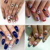4 Sheets Independence Day Nail Art Stickers 5D Embossed Self