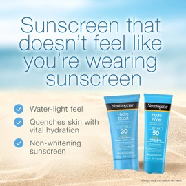 Neutrogena Hydro Boost Water Gel Face Sunscreen SPF 50 with Hyaluronic Acid, Non-Comedogenic, Water Resistant, 88 mL Travel Size
