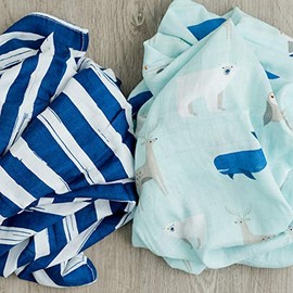 GRACED SOFT LUXURIES 2-Pack Swaddle Blanket Ultra Soft Luxury Decorative Muslin Swaddle Blankets (Arctic World)