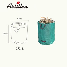 Artillen 272L Large Garden Waste Bags for Leaf Bags, Yard Sacks, 272 Litres, Leaf Collectors, Garden Sacks, Heavy Duty, Reusable (1 x 272 Litre)