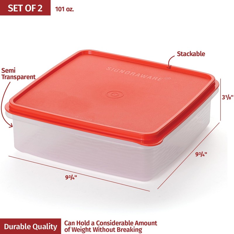 Plastic Storage Containers with Lids – 2-Pack 3L Cupcake Carrier