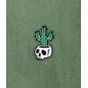 Riot Society Cactus Skull Embroidered Mens T-Shirt - Military Green,