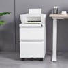 SISESOL 2 Drawer File Cabinet with Lock and Wheels,White Rolling
