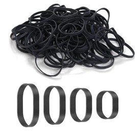 Pack of 80 Rubber Bands, Wide, 4 Sizes, Black, Tactical Elastic Rubber Rings, Strong Rubbers Thick Household Rubbers Rubber Band for Office, Home, School Supplies and Camping, Survival