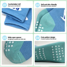 Tphon Toddler Baby Non Slip Socks Infant Anti Skid Socks with Grips 12 Pairs Crew Socks for 1-3 Years Kids Boys Girls