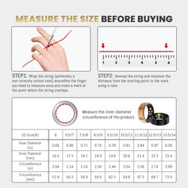 Oucscru Smart Ring for Women Men, Health Fitness Tracker, IP68 Waterproof, Long Lasting Batteries Sleep Ring with Charging Case and Protector, Remote Photography, No App Fees (Silver, 9#)