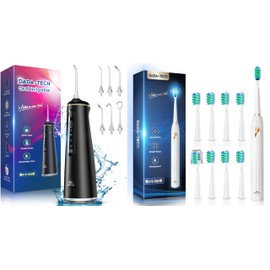 DADA-TECH Water Flosser for Teeth Cordless Oral Irrigator (W2) + Sonic Electric Toothbrush for Adults and Kids (DT-22)