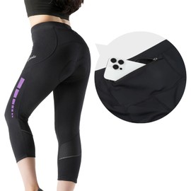 Santic Cycling Shorts Women 3D Padded 3/4 Bike Shorts Bicycle Capris for Women Breathable & Quick Dry