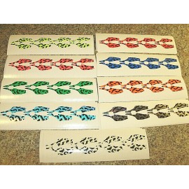 The Fishing Lure Tape Company TIGER STRIPE LARGE BLADE BAIT 12 PAIR FISHING LURE TAPE DIE CUT 9 COLOR DESIGNS - FL YELLOW