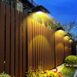 Gutter Lights,40 LED Solar Patio Decor Lights, Deck Lights Outdoor Waterproof Fence Lights for Wall Backyard Porch, Patio, Pool,Step Stairs, Yard, Garden, Pathway (4Pack-Black,Warm White Light)