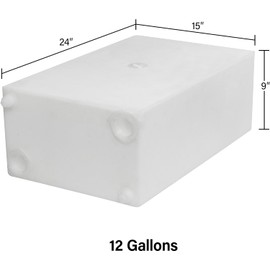 Ameri-Kart 12 Gallon RV Fresh Water Tank, Potable Water Storage Tank for Drinking, Cooking, Cleaning, and Showering, Use in Campers, Trailers, Motorhomes, and RVs, Cube Shape, 24" x 15" x 9" (WT-5544)