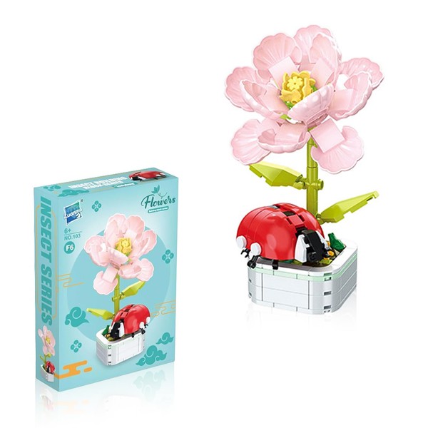 PHMING Flower Building Blocks Set, Creative Flower Building Toy Sets,