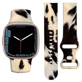 ANDRIU Compatible with Versa 2 /Versa/Versa Lite Band for Women Girl, Cute Fadeless Replacement Sport Band Strap for Versa SE Smartwatch(Western Cowhide Skin)