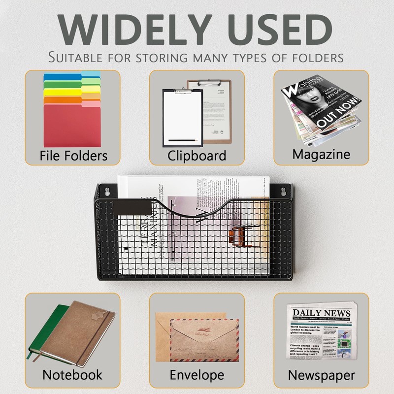 MFTEK Magnetic File Holder, 2 Pockets Magnetic File Folder Holder