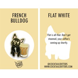 Dog Puppy Coffee Cafe Cute Enamel Pins Set For Jackets Backpack Shirt Lapel Button Badges Pins Aesthetic Brooch For Women Fashion Jewelry (French Bulldog)