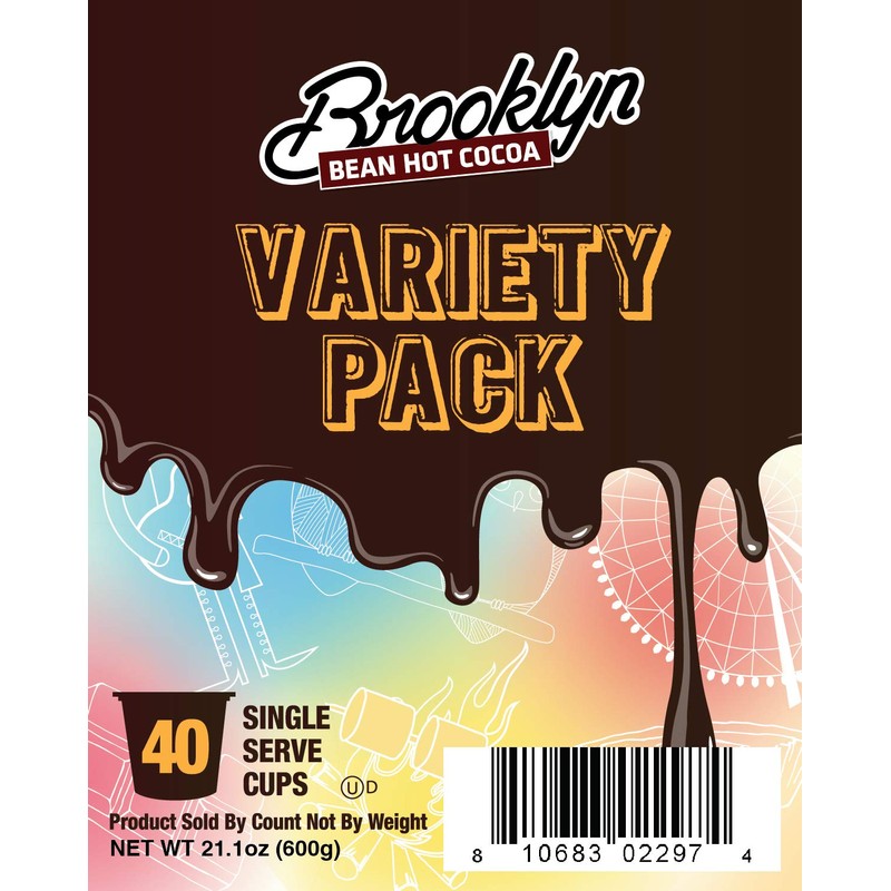 Brooklyn Beans Hot Chocolate Variety Pack Pods, Compatible with 2.0