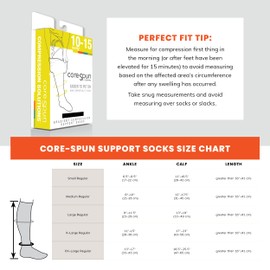 Core-Spun 15-20mmHg Mild Graduated Compression Support Knee High Compression Socks, 2-Pack - White + Trendsetter, Medium