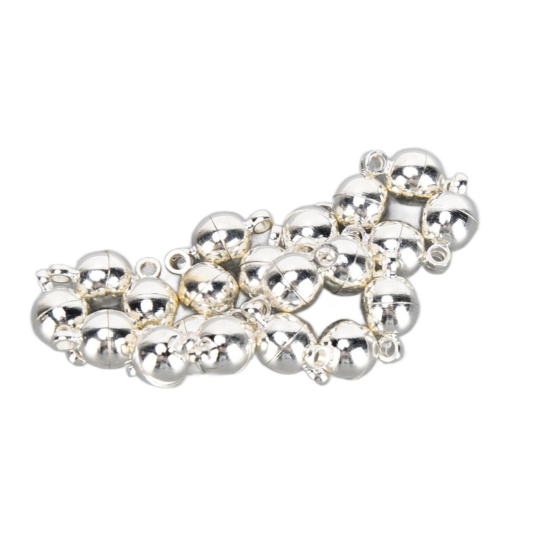 20 Sets Magnetic Clasps Round Brass Fashionable Jewelry Clasps for