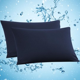 Avolare 2 Pack Pillowcases, Envelope Closure Cooling Pillow Case King Size, Breathable & Machine Washable Pillow Covers for Hot Sleepers, Night Sweats - Navy Blue (20"x36") Imported