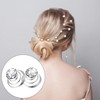 60PCS Rhinestone Crystal Twisters Set, Silver Coil Pearl White Flower