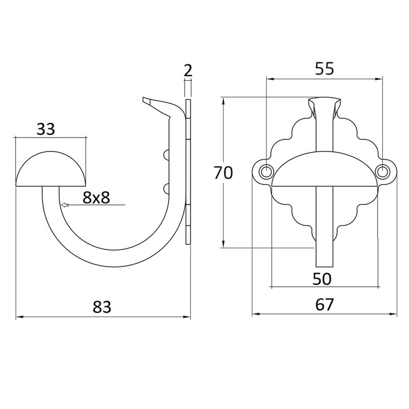 MS Beschläge Wall Hook Coat Hook Rustic Design Coat Hook