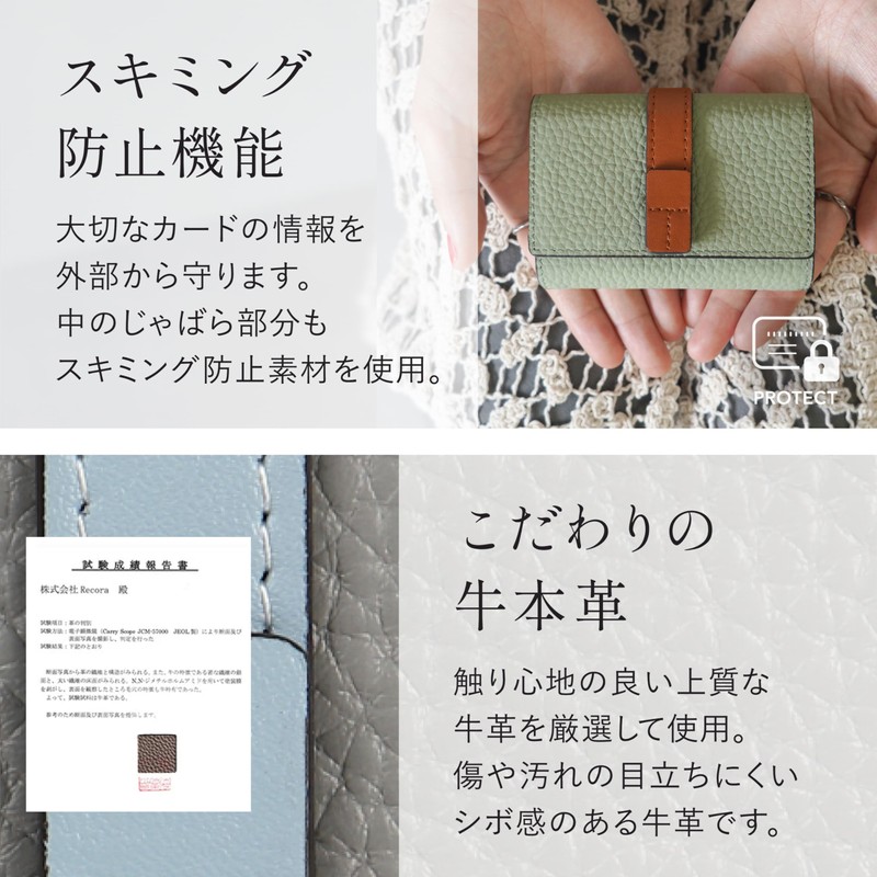 LASIEM Women's Card Case, Card Holder, Prevents Skimming, White ×