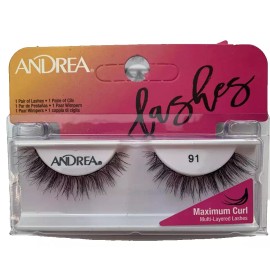 ANDREA MAXIMUM CURL FALSE EYELASHES FAUX STRIP LASHES - 91 BLACK - NEW