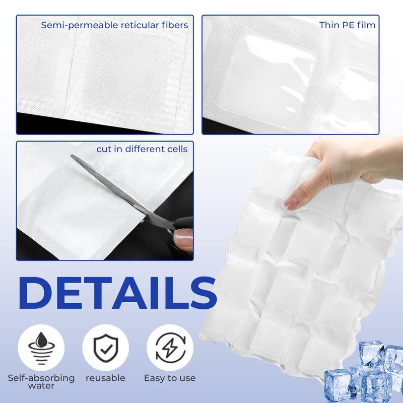 WYKOO 10Packs Self-Absorbing Ice Pack, Ice Pack Sheets for Coolers,
