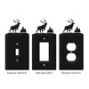 SWEN Products Elk Wall Plate Cover (Double Outlet, Black)