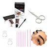 Kit Hena Ceja Hd Tipo Microblading Henna, Tijera, Anillo