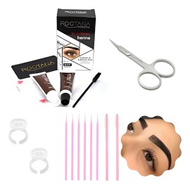 Kit Hena Ceja Hd Tipo Microblading Henna, Tijera, Anillo                                                                                              