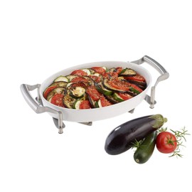 Westmark Ausziehbarer Topf-Untersetzer, Länge: 18 bis 42 cm, Rostfreier Edelstahl, Flexi, Farbe: Silber, 16412260