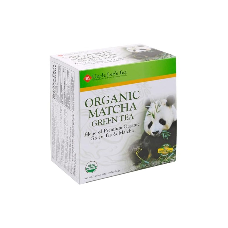 Uncle Lee's Organic Matcha Green Tea Bags - Energizing &