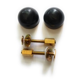GrandEZ-Toilet Bolt Cap set (Black)- Toilet bolt caps, brass covered bolts, washers and nuts. These toilet bolt caps will not pop off!