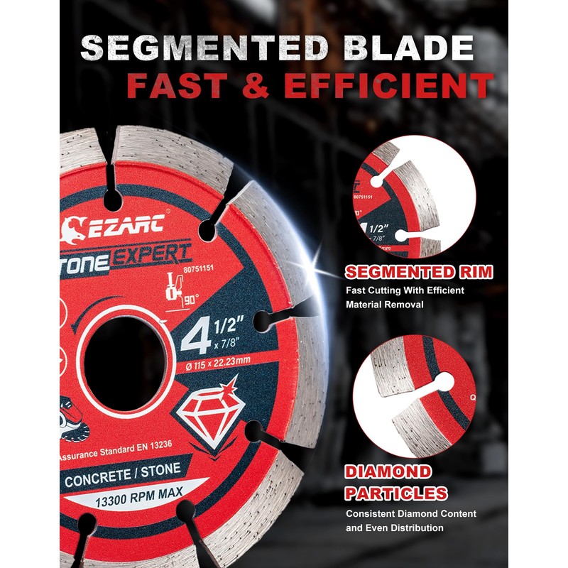 EZARC 4-1/2 inch Diamond Saw Blades for Angle Grinder, 3PCS