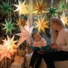 Cinnvoice 12 Pcs Christmas Paper Star Lantern 8 Points Sage